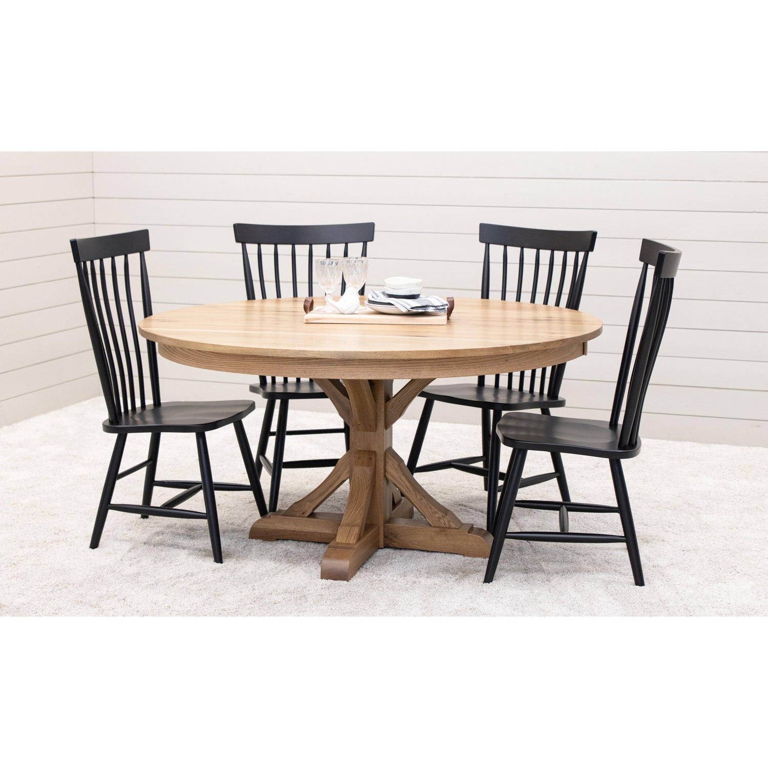 Millcreek Black Windsor Maple Wood Side Dining Chair | EB