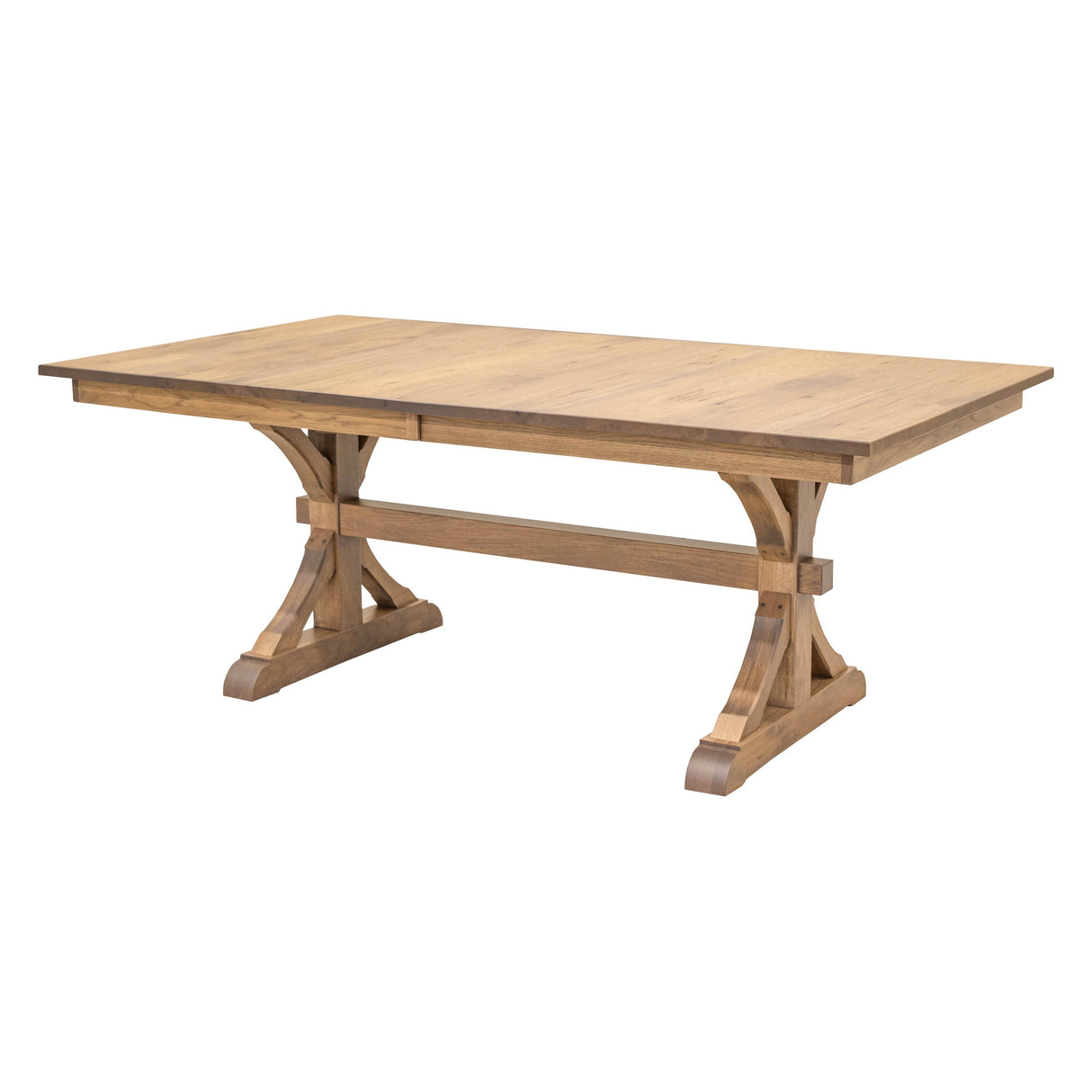 Newport Trestle Hickory Wood Extending Dining Table | WB