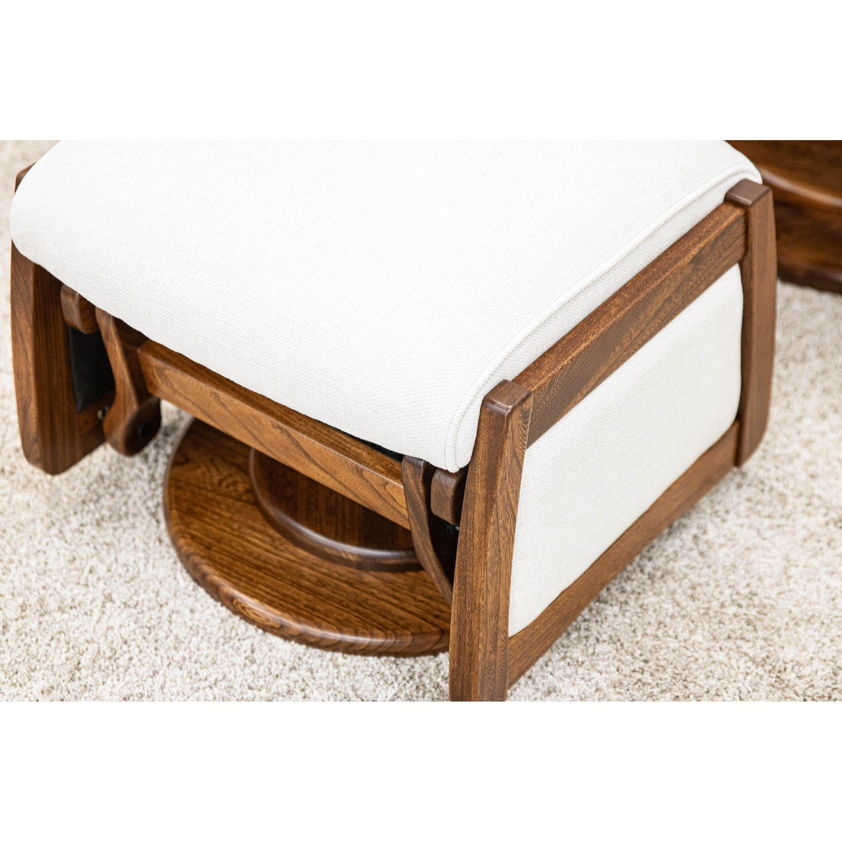 Paris High Back Upholstered Swivel Glider & Ottoman | E-MC