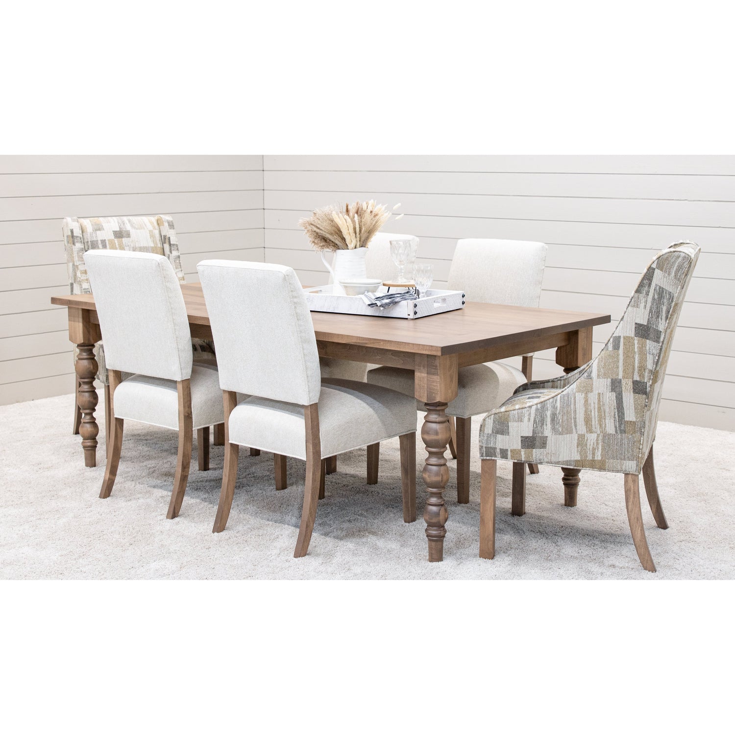 Parson Turned Leg Maple Wood Extending Dining Table | WB
