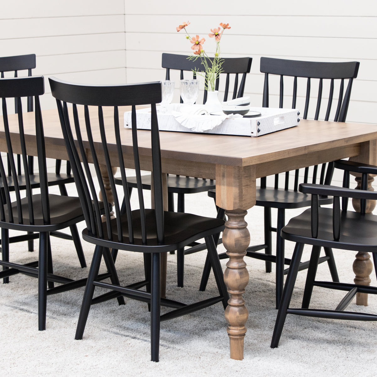 Parson Turned Leg Maple Table Set – Upstate Amish Furniture