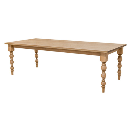 Parson Turned Leg White Oak Dining Set for 6-10 with Chairs