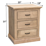 Portland 3-Drawer Nightstand