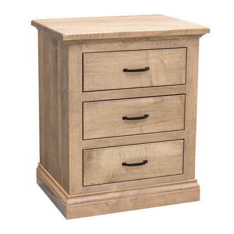 Portland Maple Wood 3-Drawer Nightstand | BLS