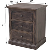 Portland 3-Drawer Nightstand