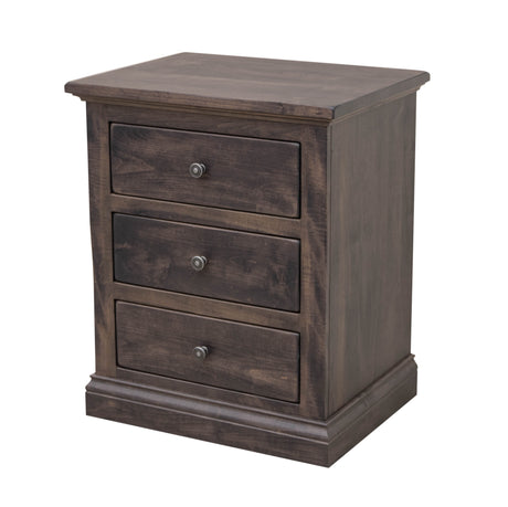 Portland Maple Wood 3-Drawer Nightstand | GS