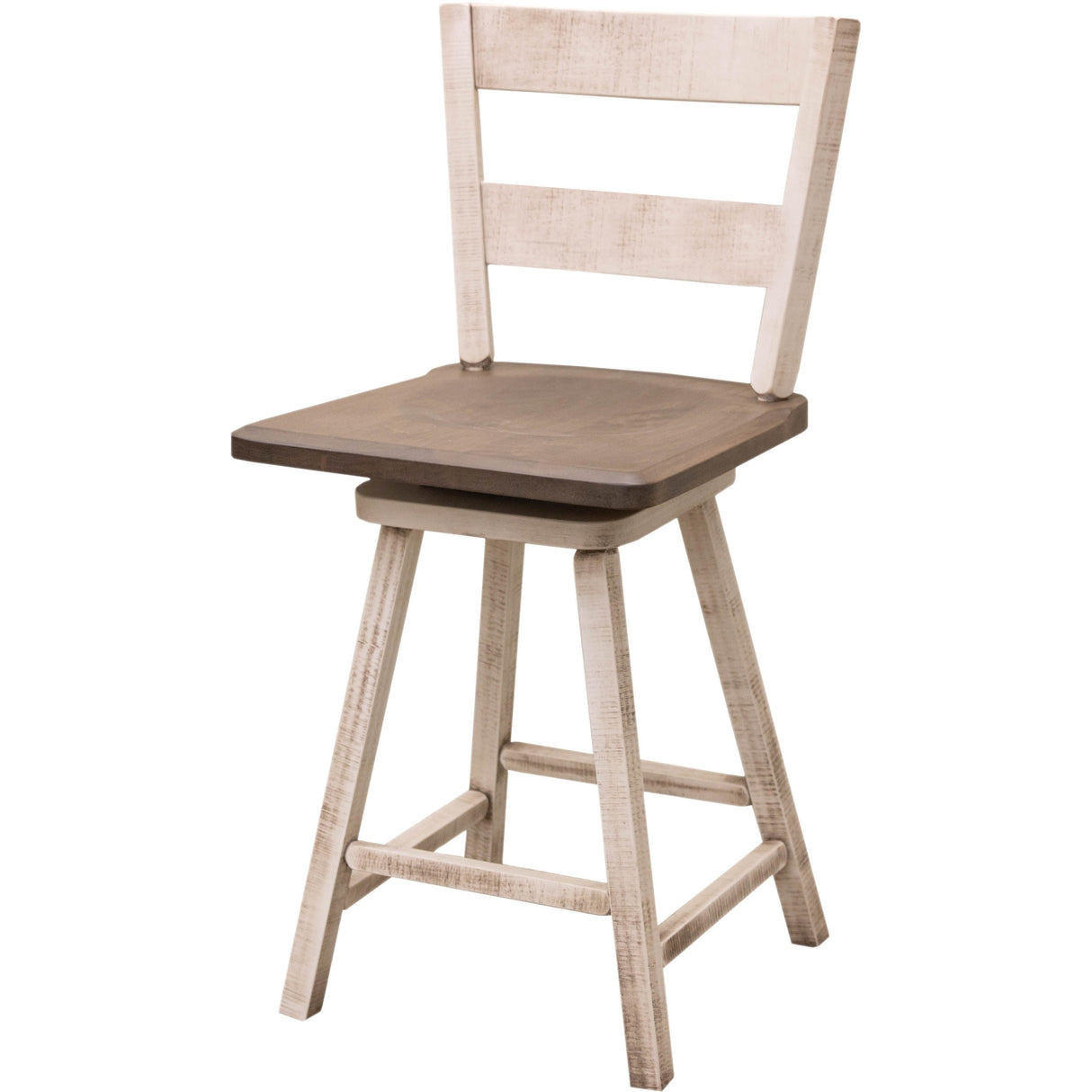 24" Post Mission 2-Slat Swivel Bar Chair