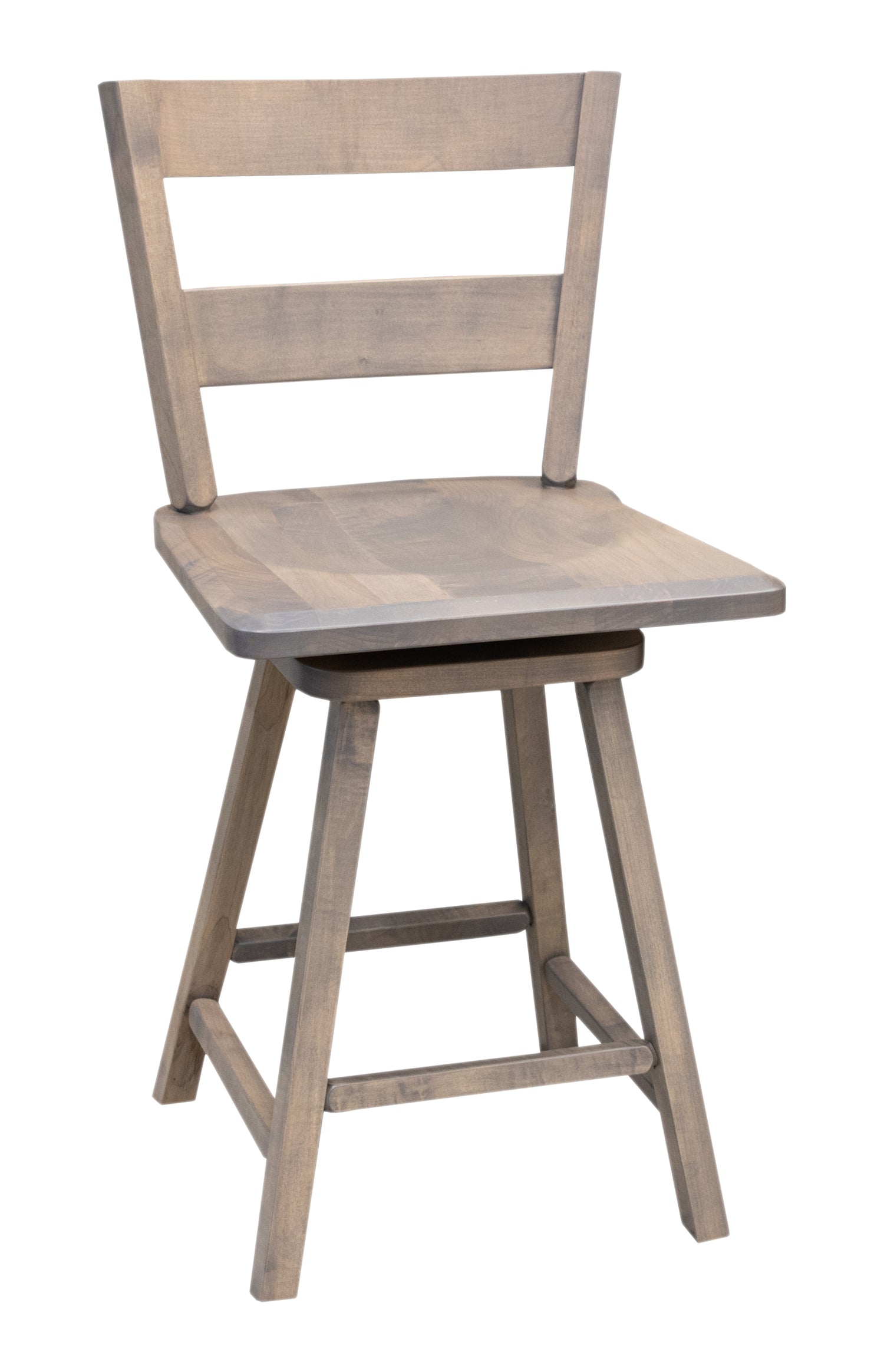Post Mission 24" Maple Wood 2-Slat Swivel Bar Stool | VD