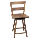 Post Mission 24" Hickory Wood 2-Slat Swivel Bar Stool | CO