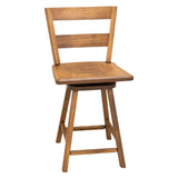 Post Mission 24" Hickory Wood 2-Slat Swivel Bar Stool | HC
