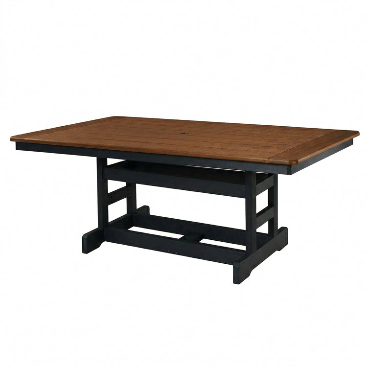 Premier Outdoor Amish Poly Rectangle Dining Table - Antique Mahogany & Black