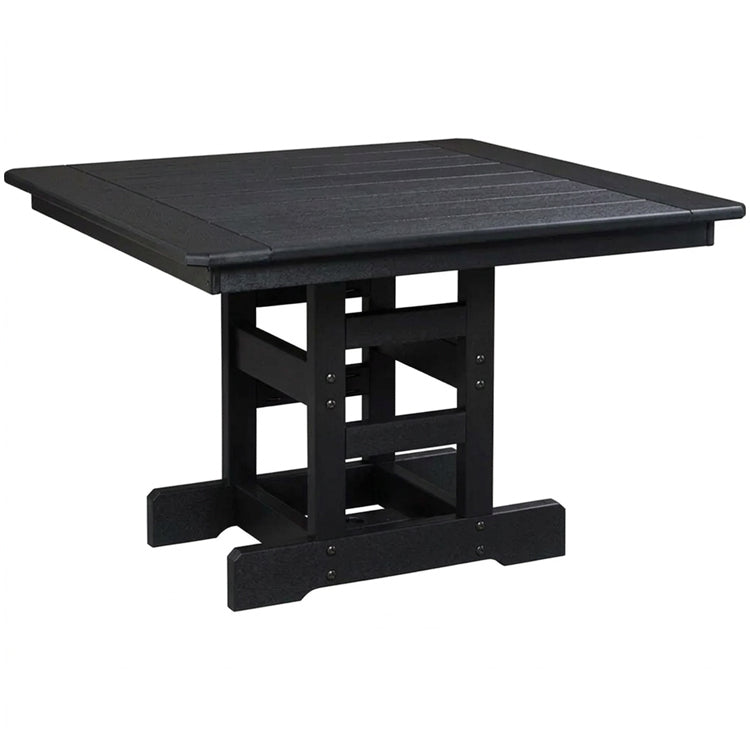 Premier Square Outdoor Amish Poly Dining Table - Black