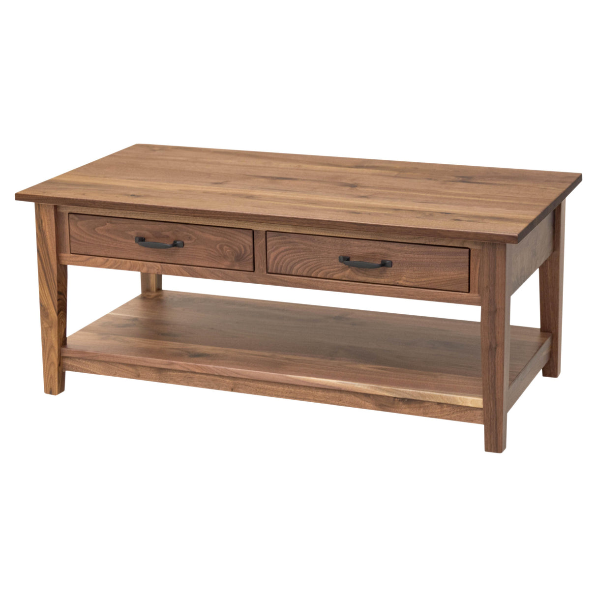 Riverton Walnut Wood Rectangle Open Coffee Table | NAT