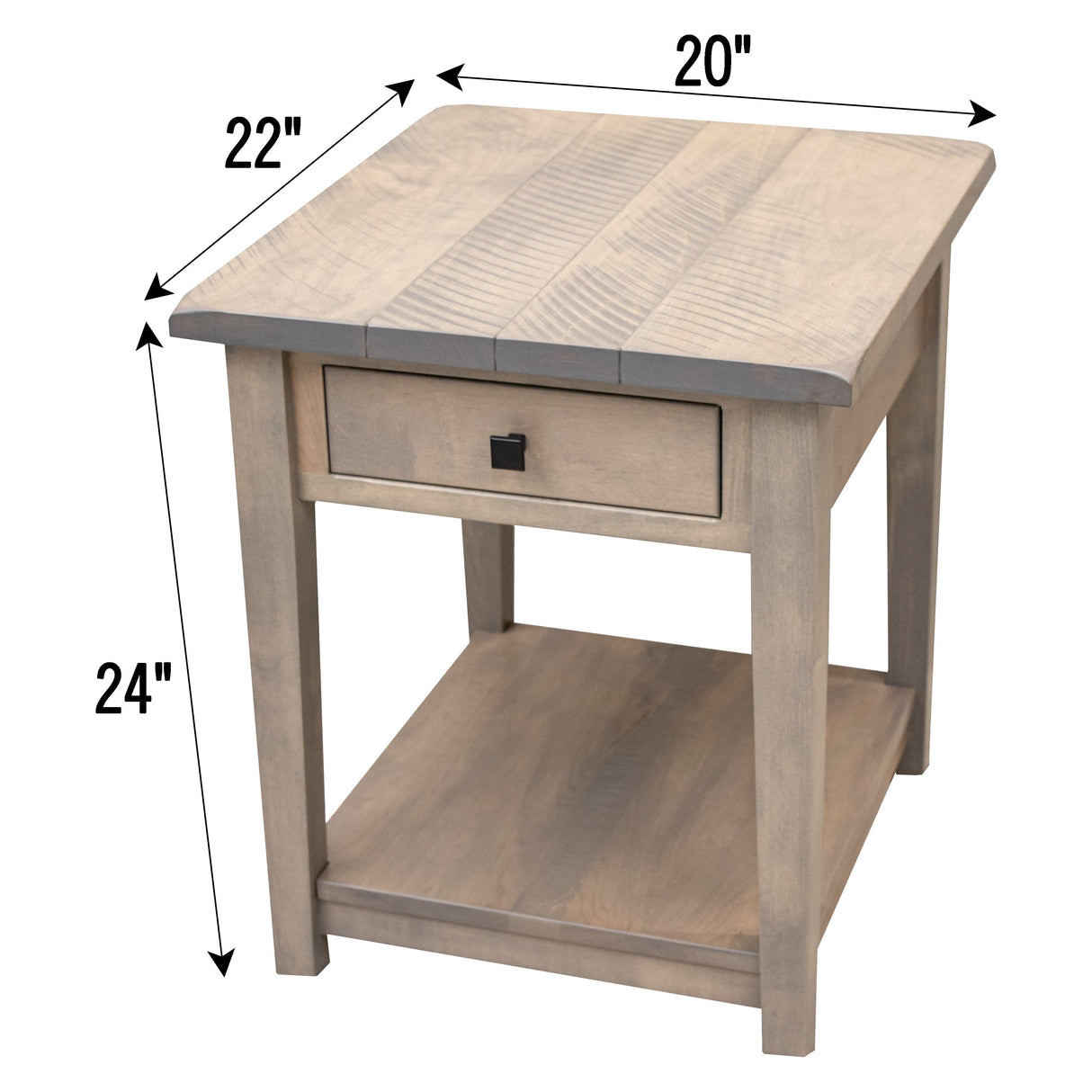 Riverton Rustic Large Square Open End Table