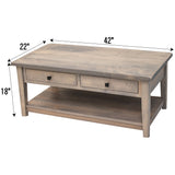 Rustic Riverton Rectangle Open Coffee Table