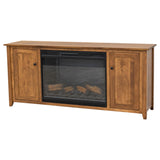 Riverton 72" Maple Wood TV Console with Electric Fireplace Insert | HC