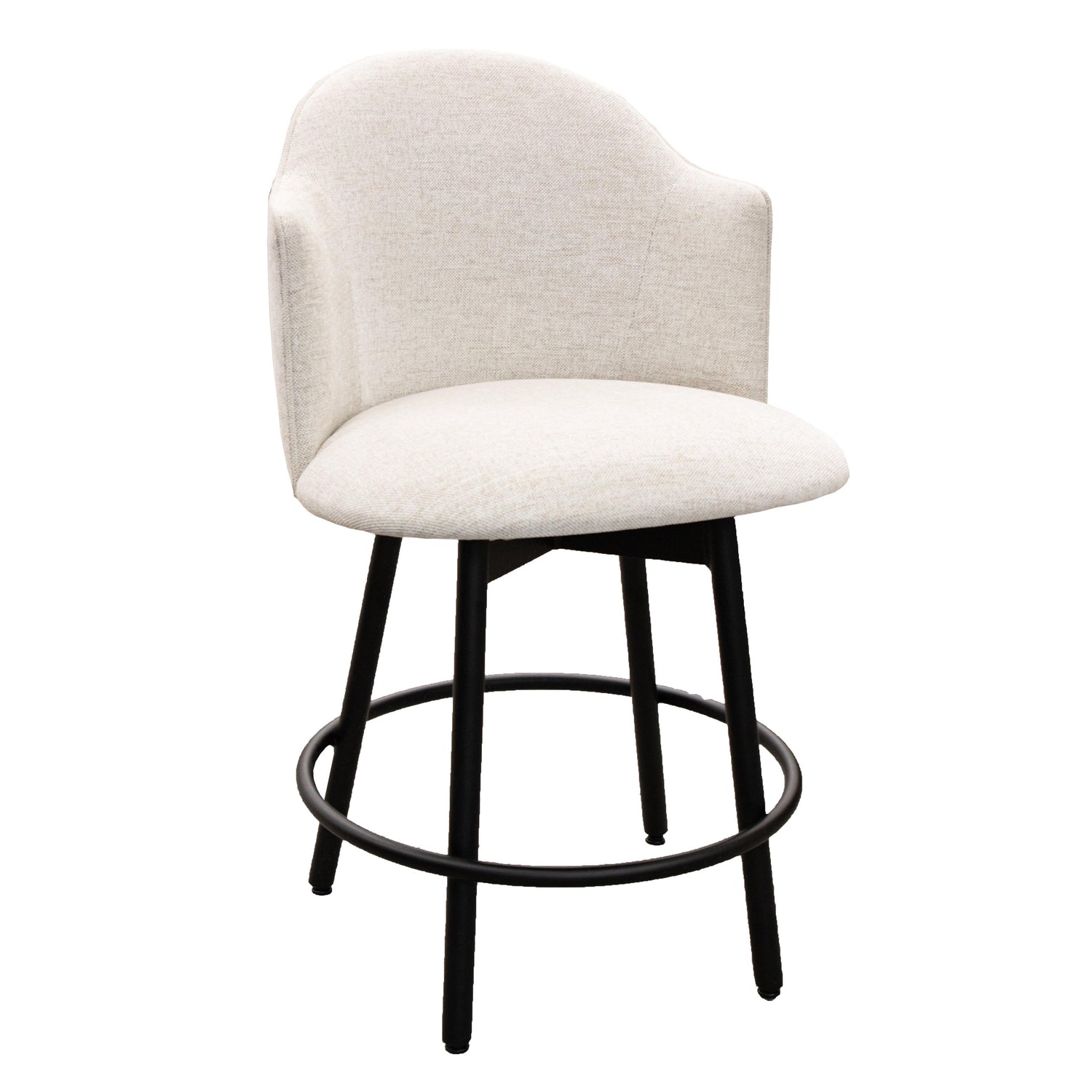 Reno 24" Upholstered Swivel Bar Stool with Black Metal Base | C2-39