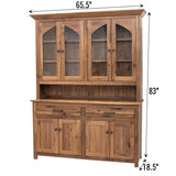 Rockford Walnut Wood 4-Door Hutch | NAT