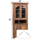 Rockford Walnut Wood Corner Hutch | NAT