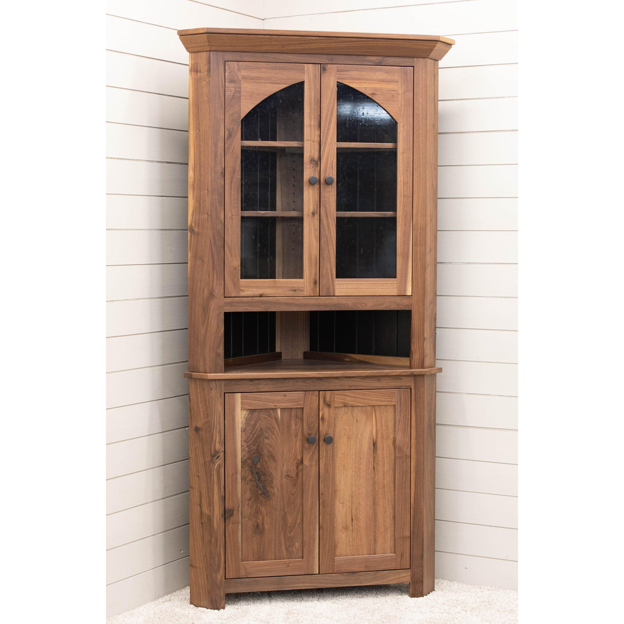 Rockford Walnut Wood Corner Hutch | NAT