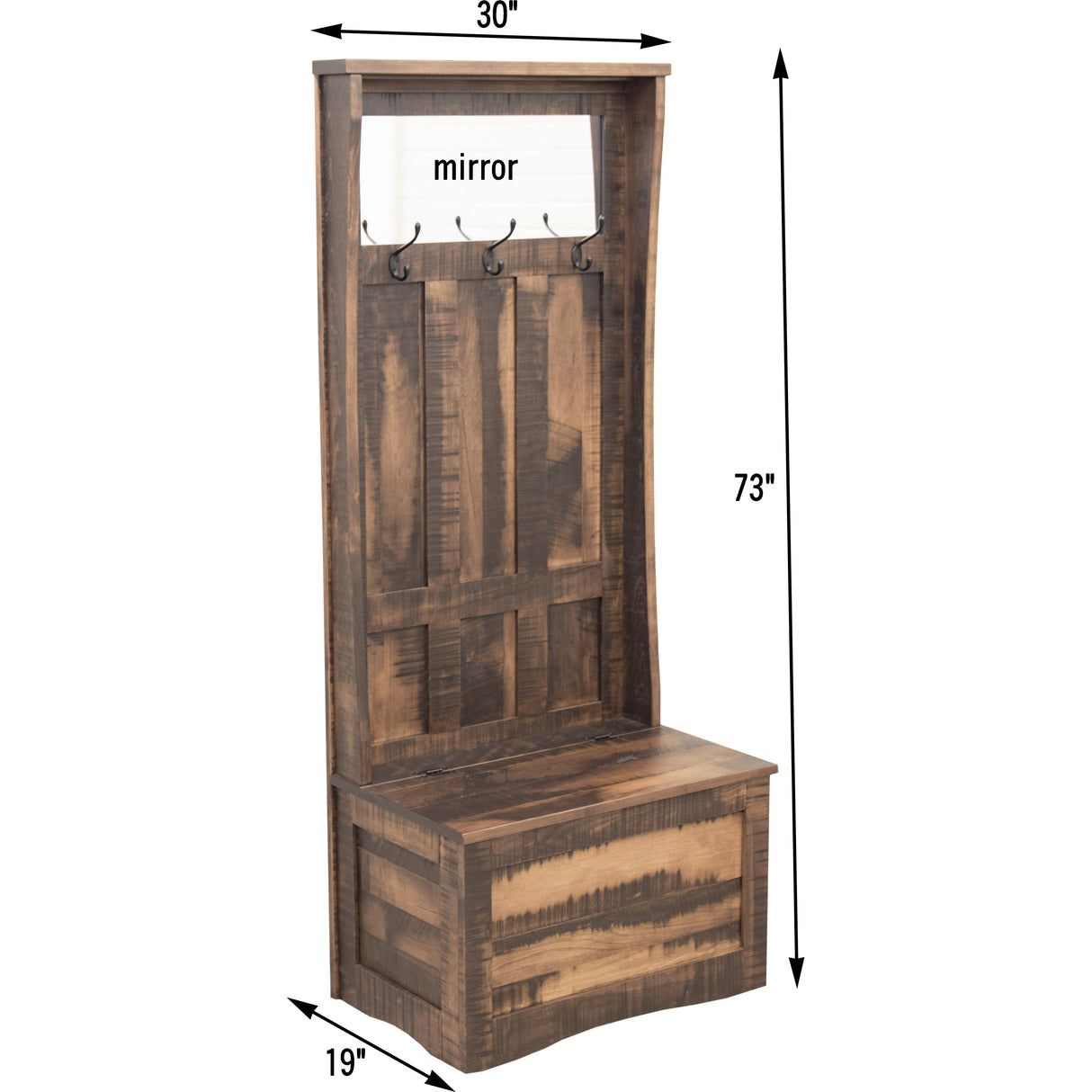 Roughsawn Hall Tree Bench