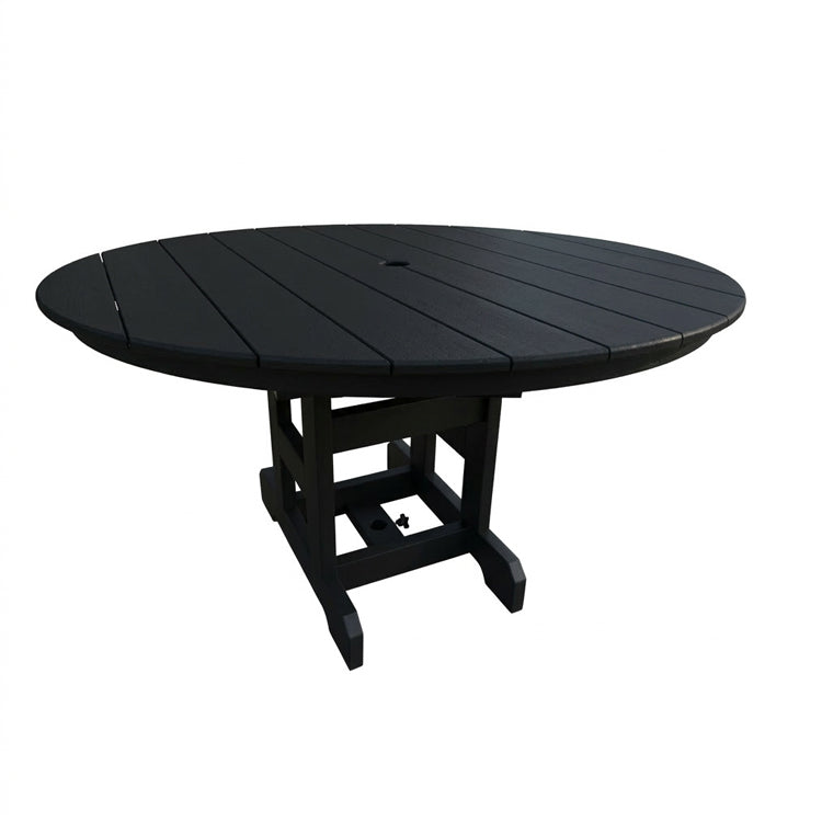 Round Outdoor Amish Poly Dining Table - Black