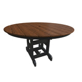 Round Outdoor Amish Poly Dining Table - Antique Mahogany & Black
