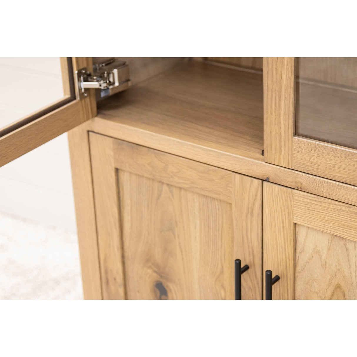 Wilmington White Oak Wood Arched Bookcase with Doors | BLS