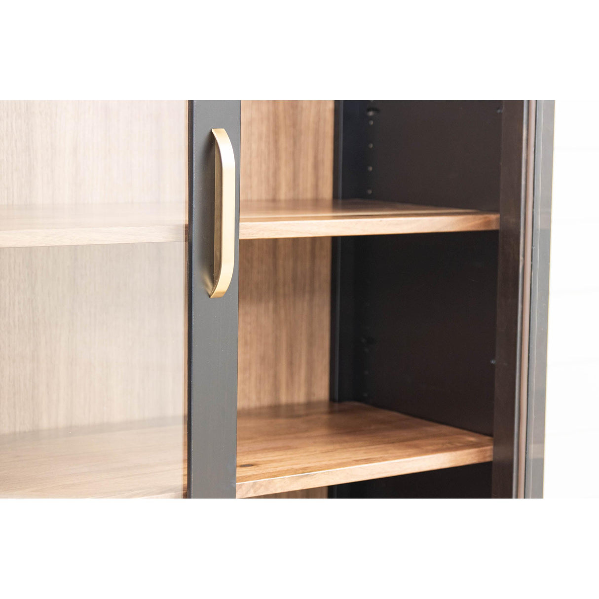 Wilmington Black Maple Wood Arched Bookcase with Doors | M-EB&RW-NAT