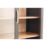 Wilmington Black Maple Wood Arched Bookcase with Doors | M-EB&RW-NAT