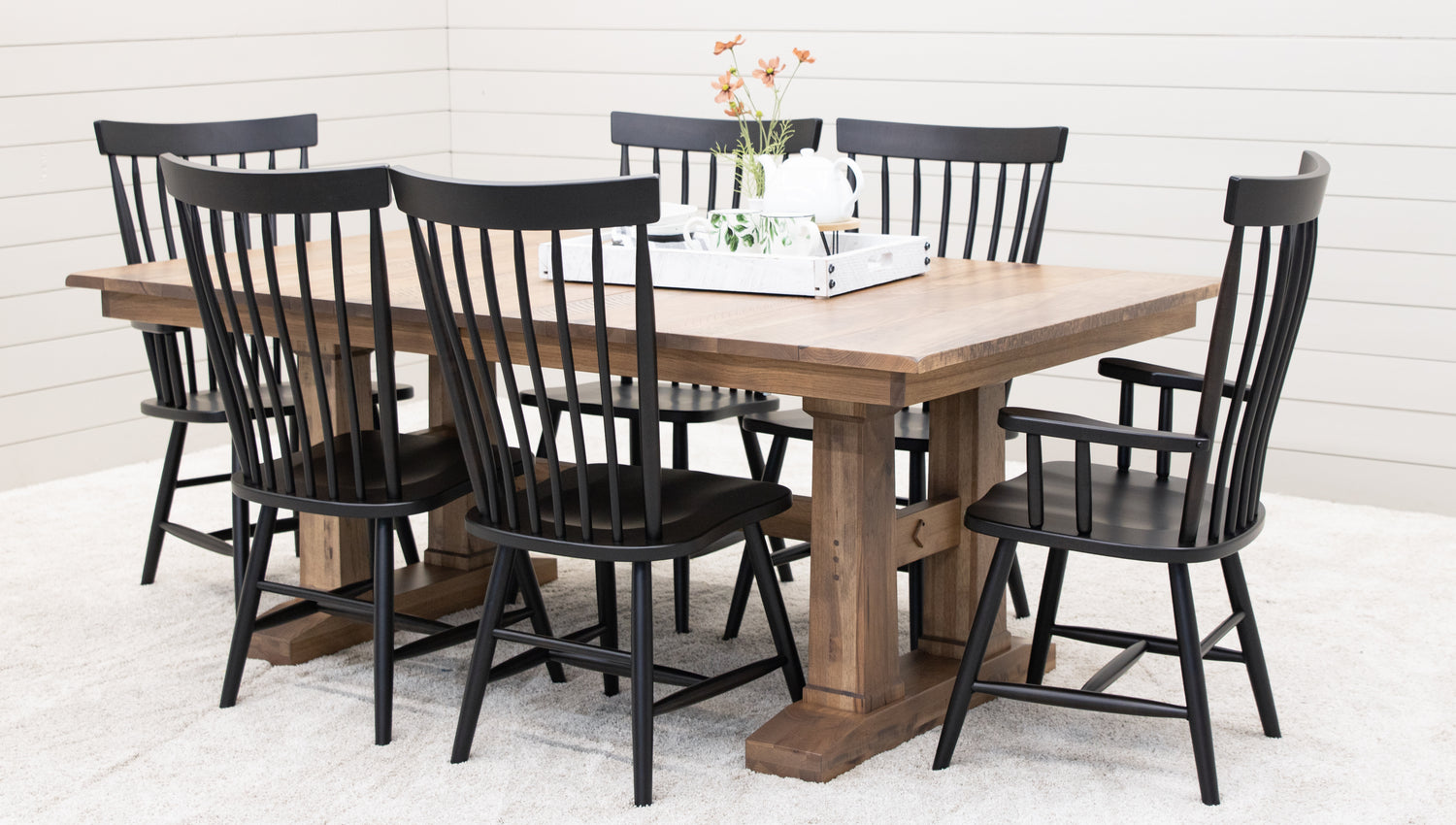 Rowan Hickory Wood Extending Dining Table | WB
