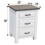 Savannah Rustic 3-Drawer Nightstand