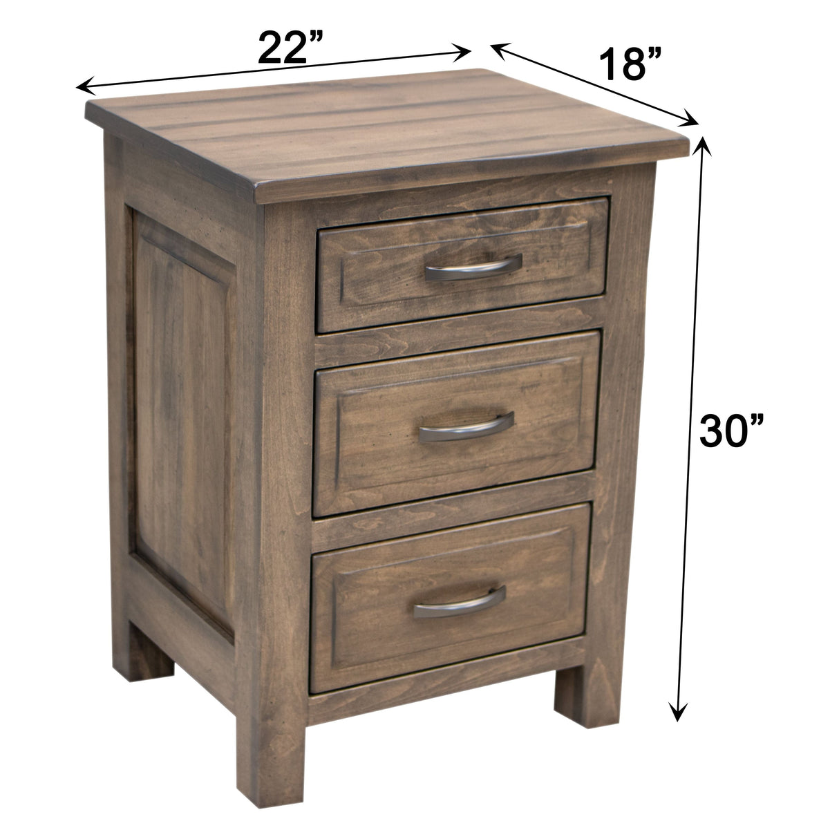 Savannah Rustic 3-Drawer Nightstand