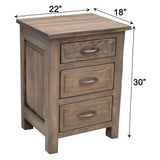 Savannah Rustic 3-Drawer Nightstand