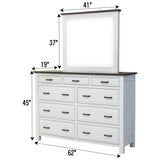 Savannah Rustic 9-Drawer Tall Dresser