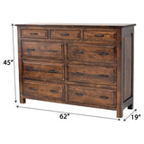 Savannah Rustic 9-Drawer Tall Dresser