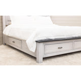 Savannah King White & Wood Storage Platform Bed | M-AV&GS
