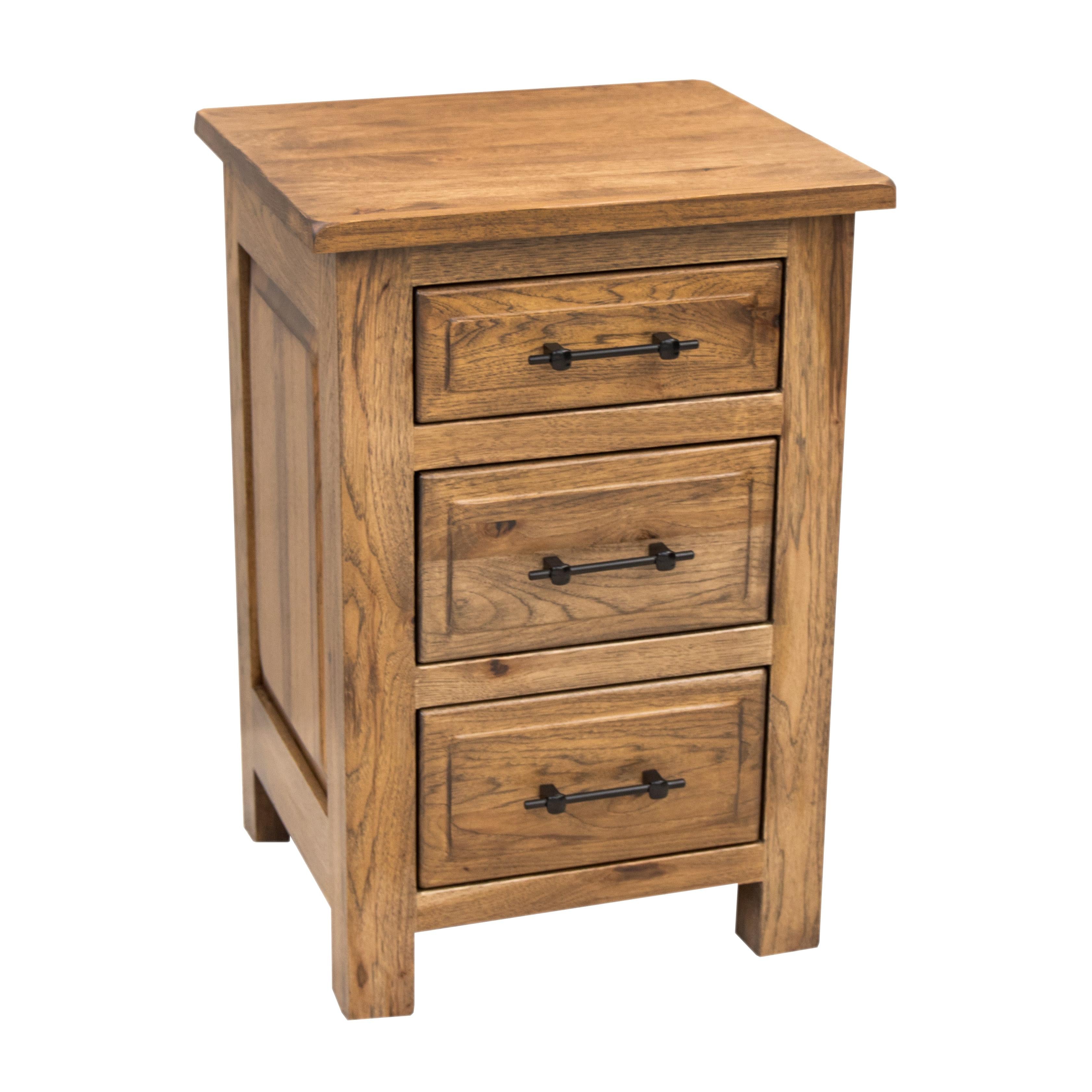 Savannah Rustic 3-Drawer Nightstand – Upstate Amish Furniture
