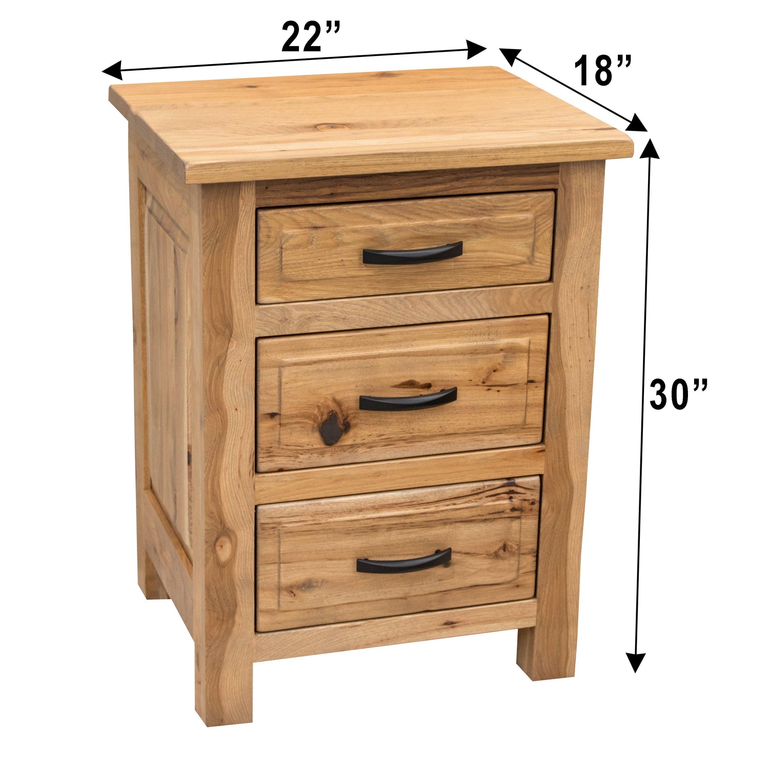 Savannah Rustic 3-Drawer Nightstand