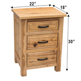 Savannah Rustic 3-Drawer Nightstand