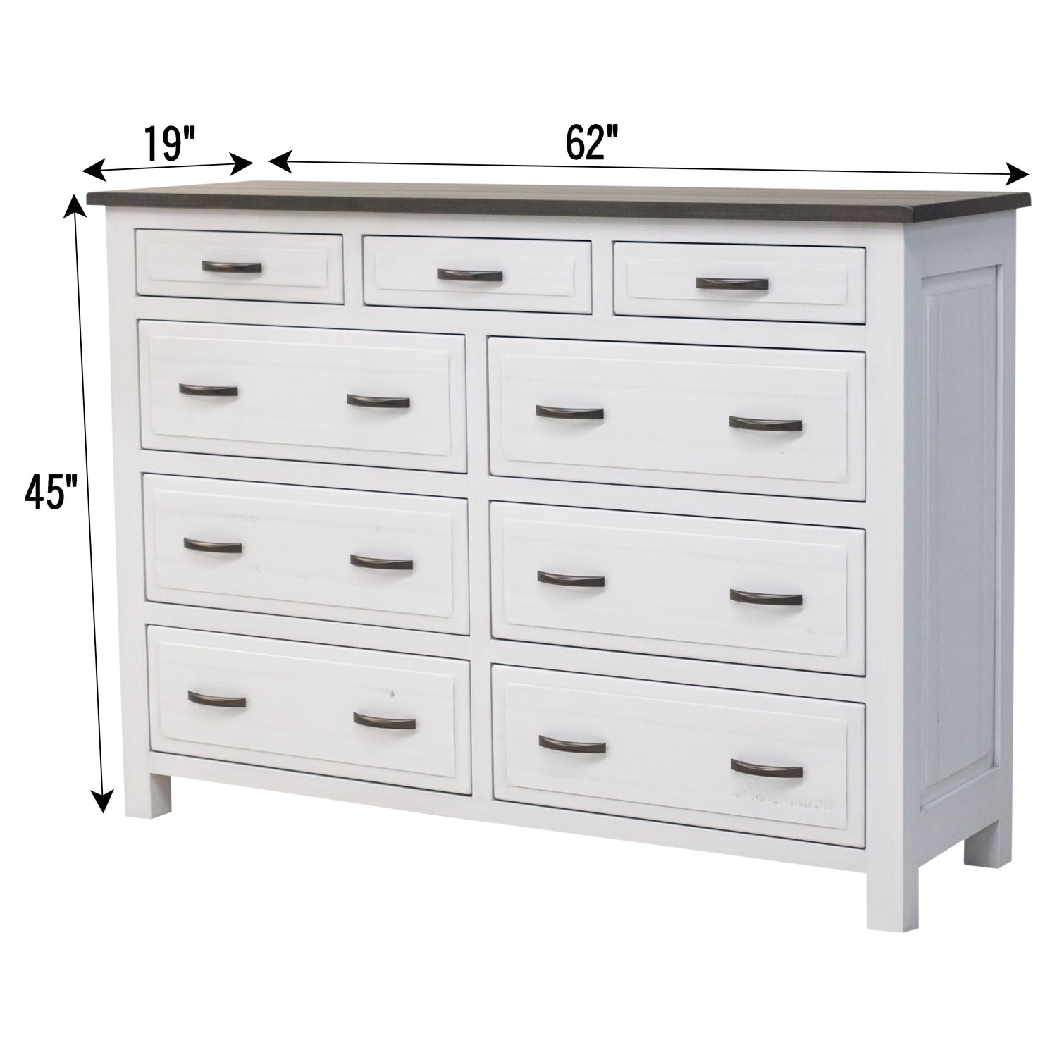 Savannah Rustic 9-Drawer Tall Dresser