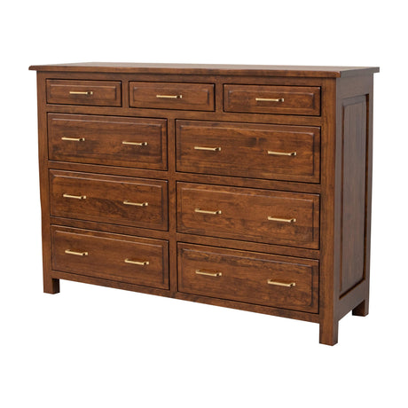 Carrington Solid Cherry 6-Drawer Low Dresser in Golden Brown – Upstate Amish Furniture