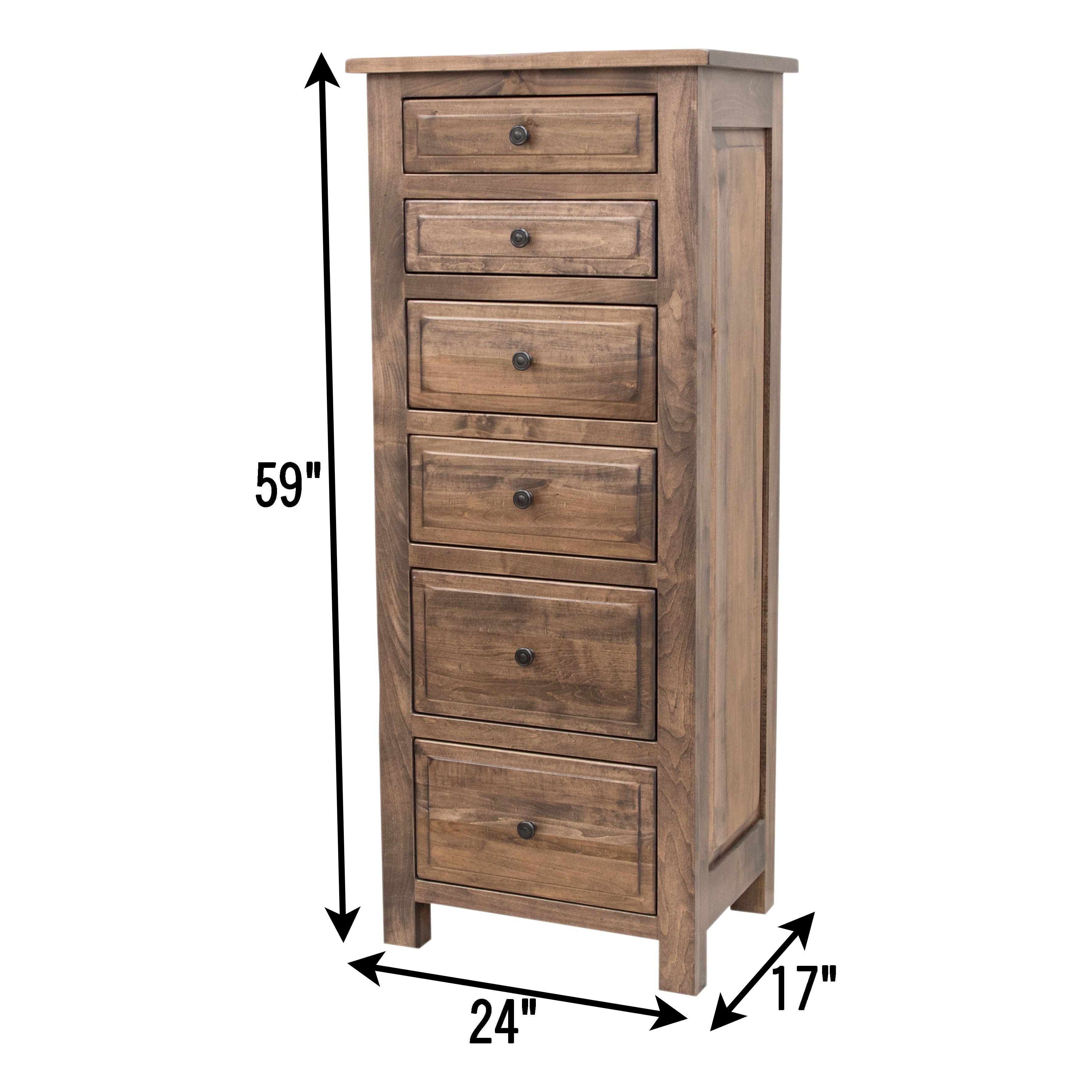 Savannah Rustic 6-Drawer Lingerie Dresser – Upstate Amish Furniture