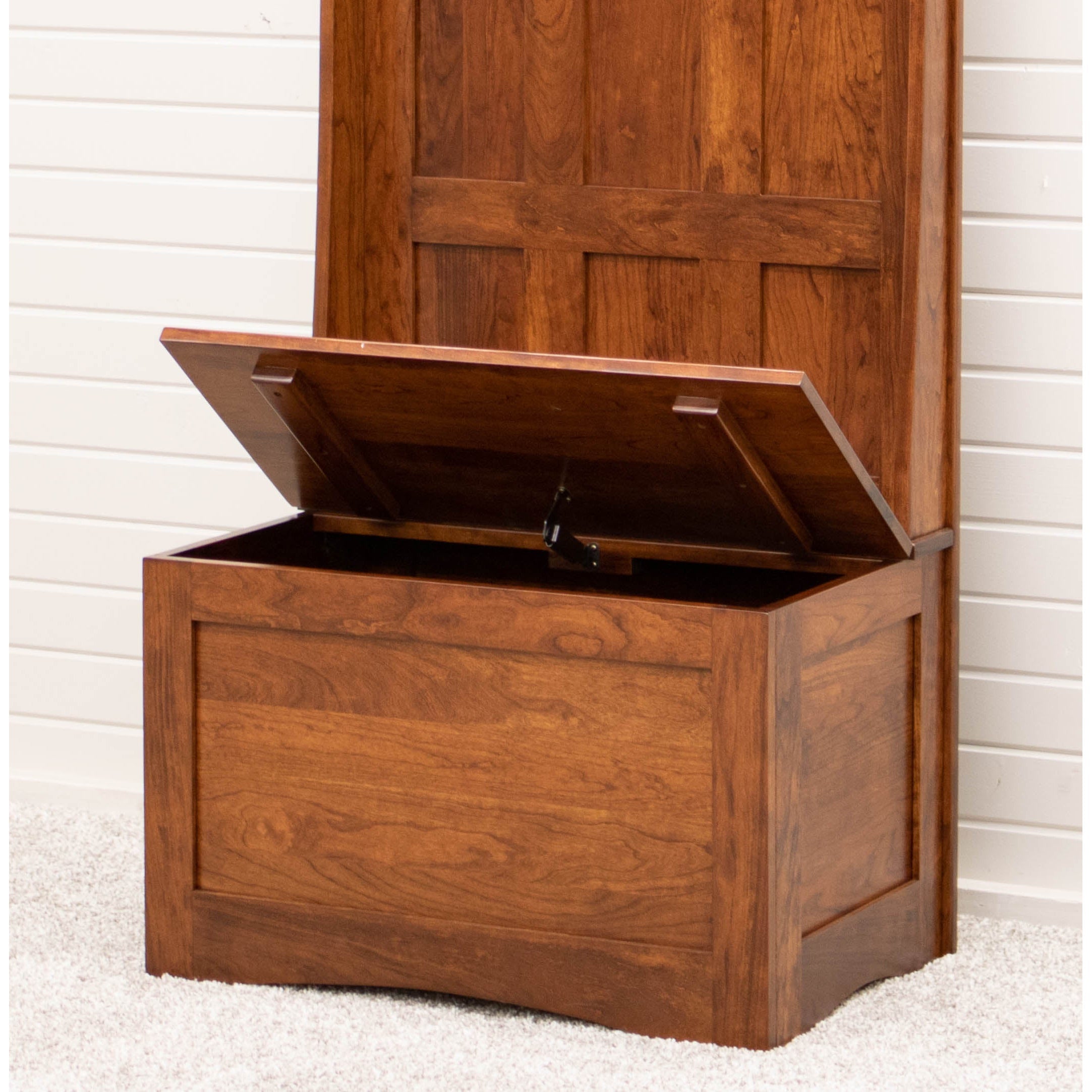 Upstate Amish Furniture Gallery Shaker Hall Tree Bench - Thumbnail 2