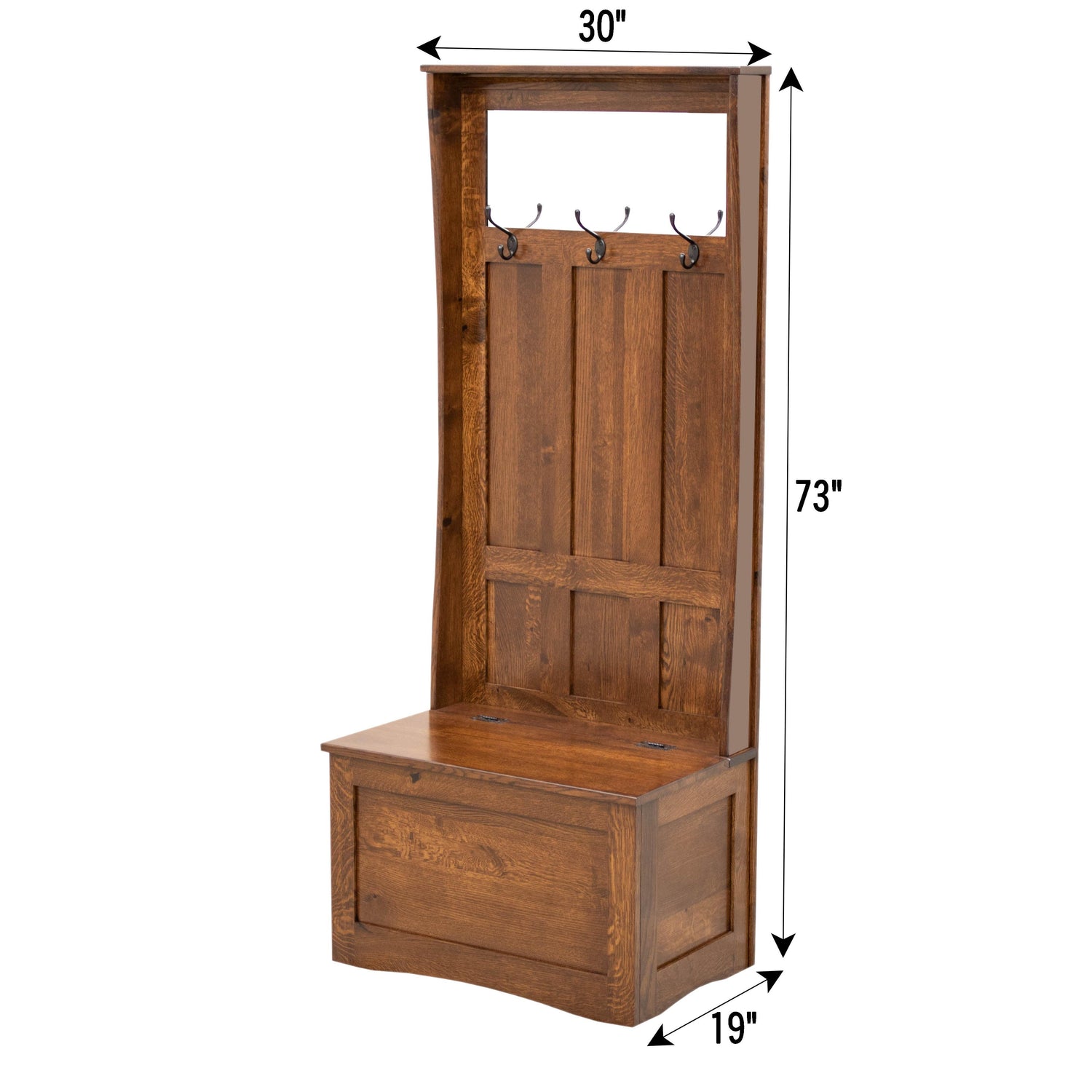 Shaker Oak Wood Hall Tree Bench | ASB