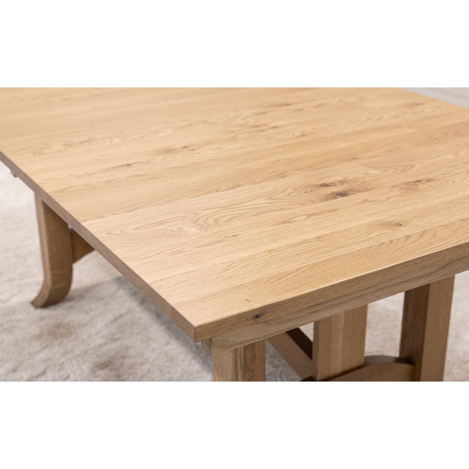 Shaker Hill White Oak Wood Extending Dining Table | DS