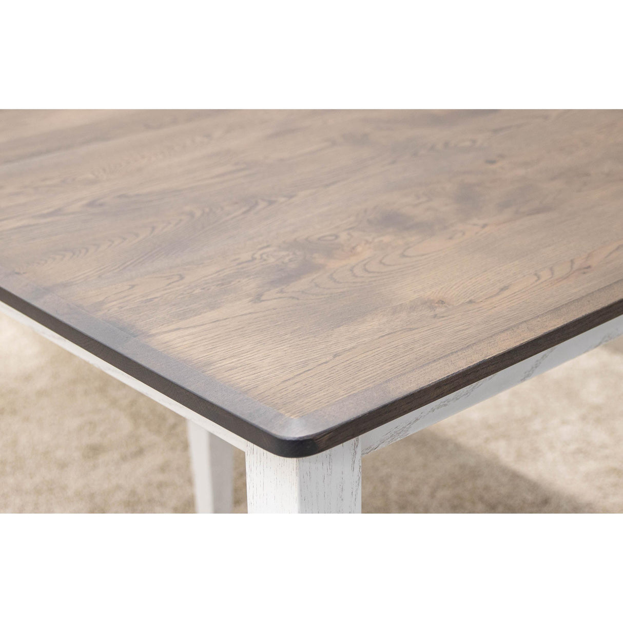 Classic Shaker White & Wood Extending Dining Table | O-GW&RWO-SB