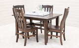 Lakeland Small Dark Extendable Maple Wood Dining Set for 4-8