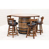 Turnstone 24" Quarter Sawn White Oak Wood Swivel Bar Stool with Fabric Seat | GB
