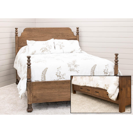 Augustine Queen Cherry Wood Four Poster Bed | CO